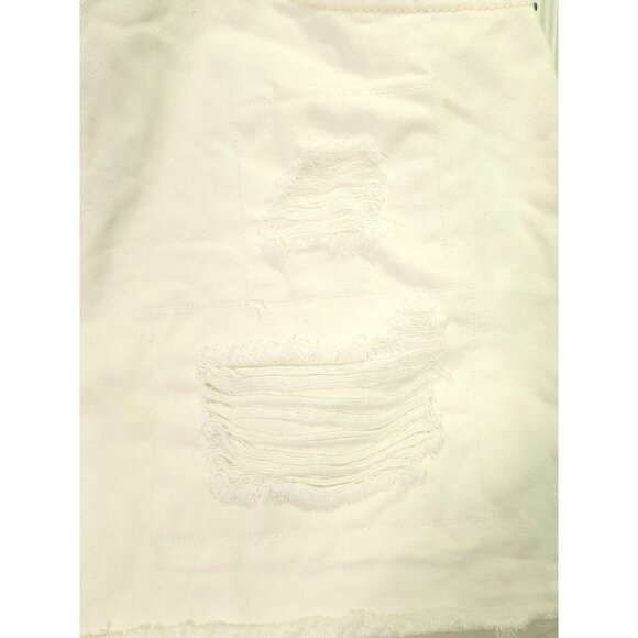 Vanilla Star White Distressed Mini Skirt Size 13 - Picture 4 of 10